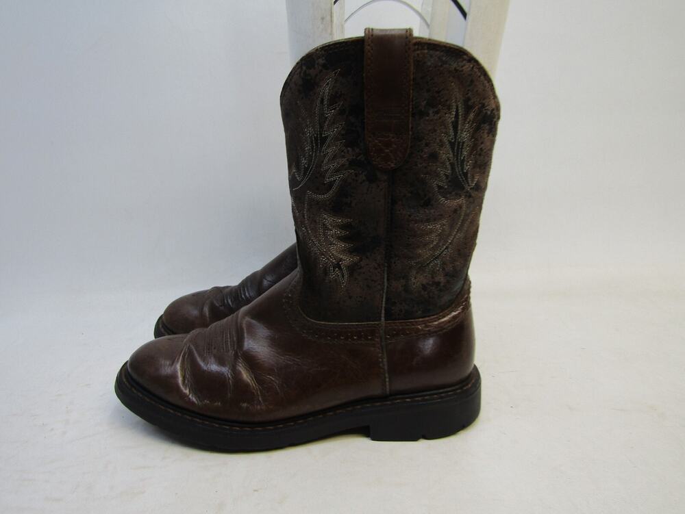 Ariat Mens Size 9.5 D Brown Leather Work Cowboy Western Boots